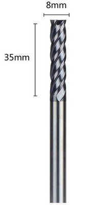 8mm van de het Beëindigenmolen van het Wolframcarbide de Vierkante Snijder HRC 45 Zwaar Knipsel