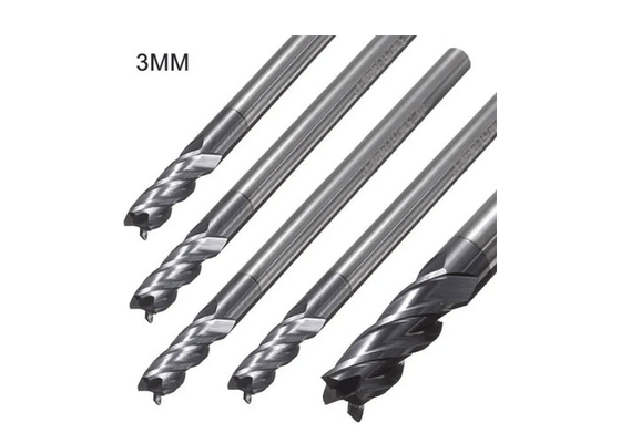 3mm van de het Beëindigenmolen van het Steelcarbide het Vierkante Hulpmiddel van de Snijders5pcs Vier Fluiten HRC50 CNC