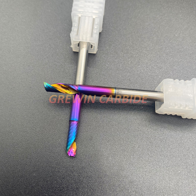HRC65 de Router van de het Beëindigenmolen van de regenboogdeklaag beet 6mm de Enige Molen van het Fluitbeëindigen voor Houten Aluminium